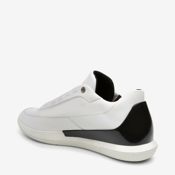 NIB BALLY AVIER WHITE LEATHER LOGO BLACK BACK LOW SNEAKERS 12 US 45 ITALY main image 11